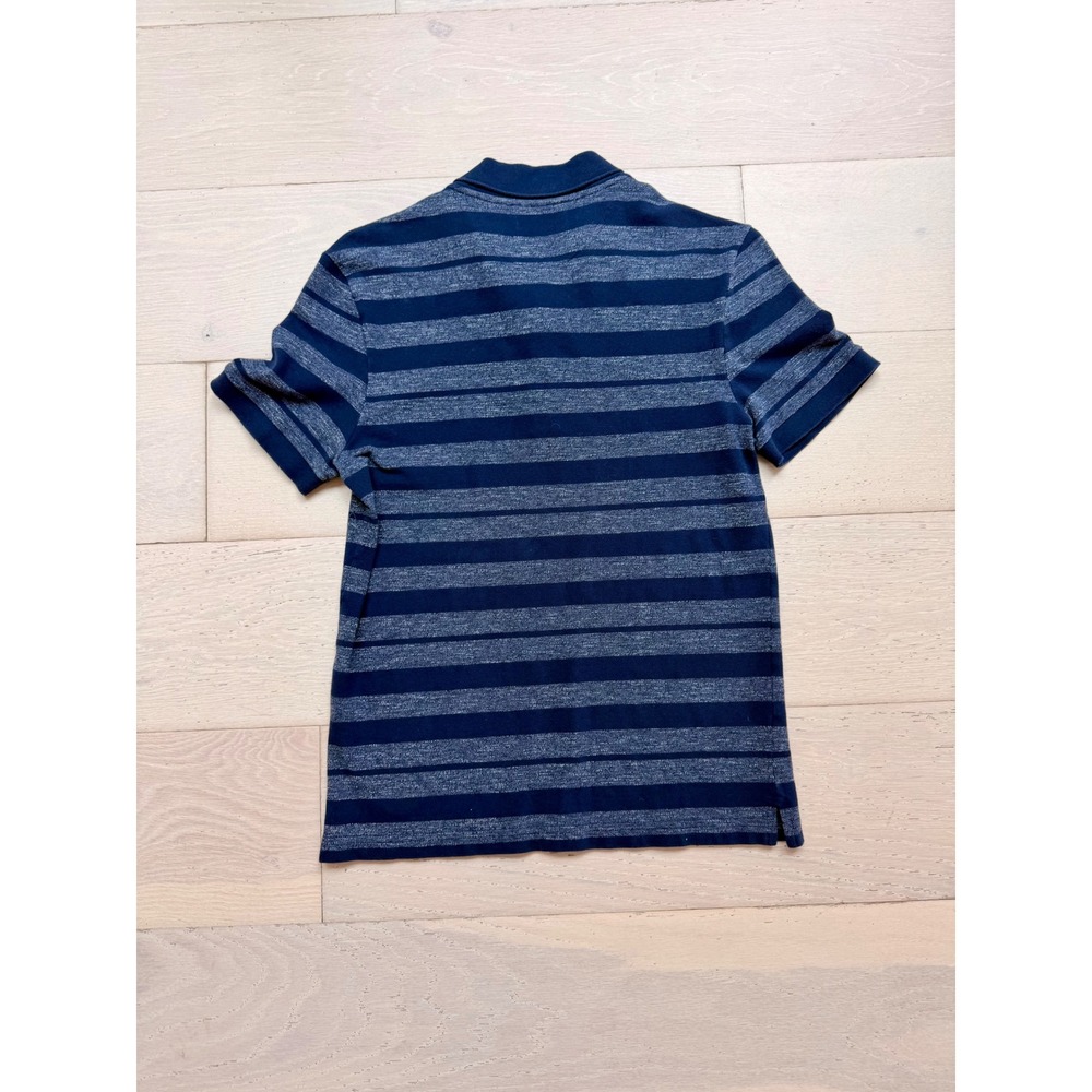 Lacoste Mens Slim Fit Striped Polo Shirt Navy Blue Grey Short Sleeve Size S - Picture 3 of 3